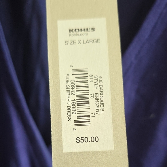 (J43) Womans Sx XL Apt. 9 Blue Draped Midi Dress - Picture 5 of 6